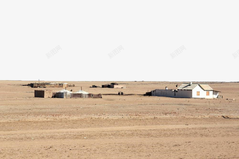 沙漠中的房子png免抠素材_新图网 https://ixintu.com 地理 地貌 戈壁 房子 沙漠
