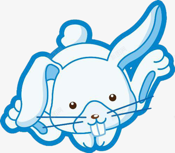 奔跑的兔子png免抠素材_新图网 https://ixintu.com 卡通狗爪 大大的板牙 奔跑中的兔子 短短的尾巴 蓝毛兔兔