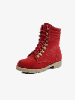 冬季皮靴红色马丁靴高清图片