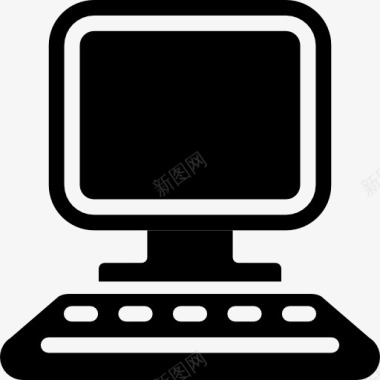 旧电脑的屏幕和键盘图标图标