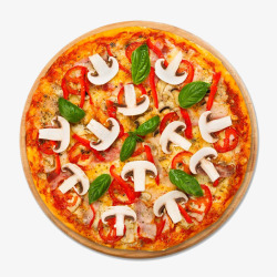 食欲pizza香菇披萨高清图片