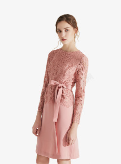 粉色吊带连衣裙连衣裙服装模特高清图片