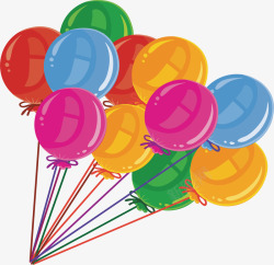一束彩色气球矢量图素材