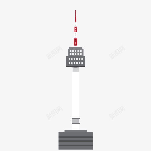 南山塔png免抠素材_新图网 https://ixintu.com 南山 地标建筑 塔 韩国 黑色