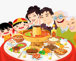 饺子海报素材家庭年夜饭高清图片
