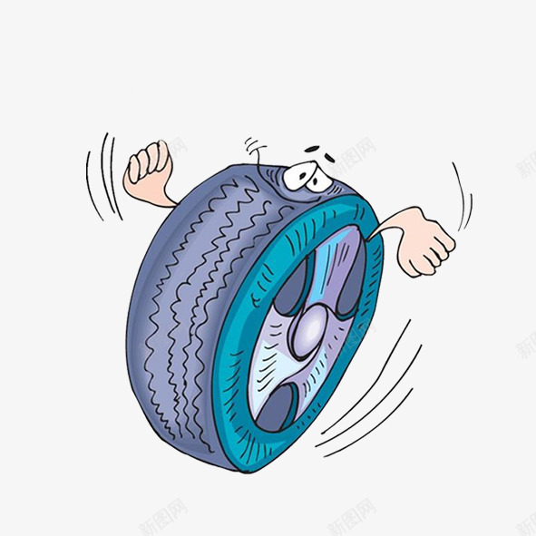 卡通轮胎png免抠素材_新图网 https://ixintu.com 卡通 可爱 奔跑 轮胎