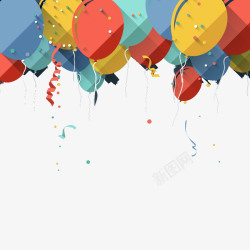 气球扁平气球装饰背景高清图片