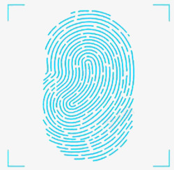 AUGIC指纹图标蓝色指纹识别图标高清图片