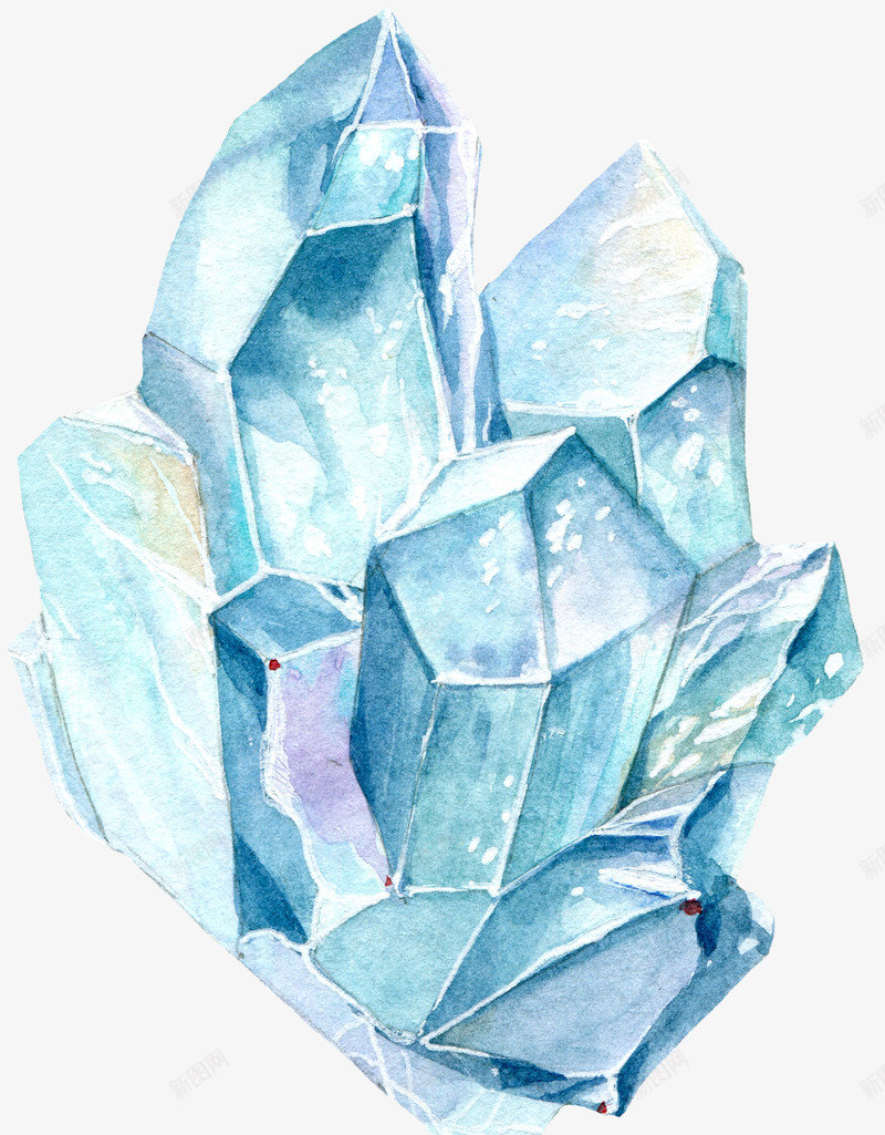 卡通蓝色的水晶山png免抠素材_新图网 https://ixintu.com 创意 动漫动画 卡通手绘 简约 蓝色的水晶山 装饰