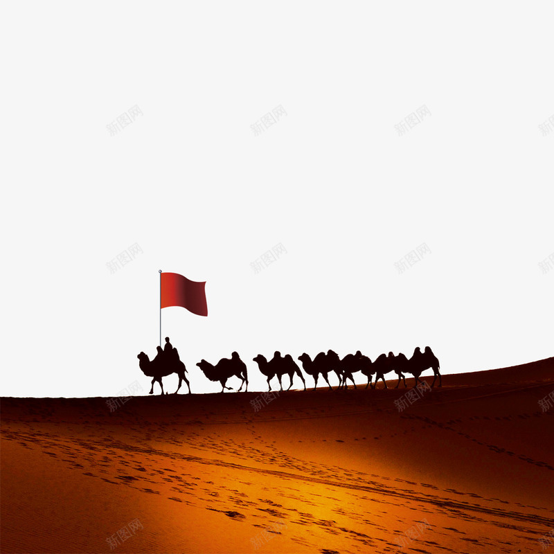 沙漠行军psd免抠素材_新图网 https://ixintu.com 沙漠旅行 沙漠素材 骆驼