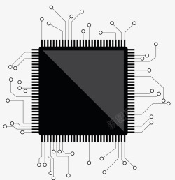 矢量电子芯片复杂的高科技芯片高清图片