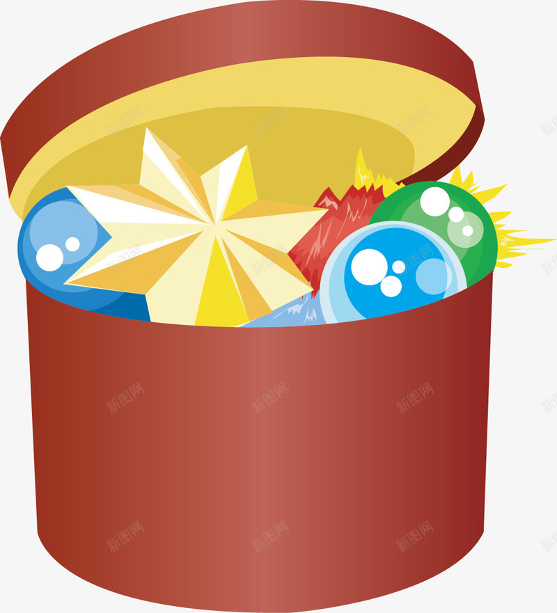 彩色百宝箱png免抠素材_新图网 https://ixintu.com 五角星 宝盒 玩具 盒子 礼物