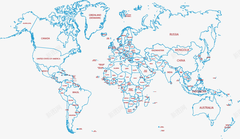手绘世界地图png免抠素材_新图网 https://ixintu.com 地图 手绘