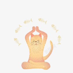 盘腿瑜伽猫高清图片