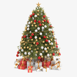 礼盒圣诞树圣诞树下的礼盒高清图片