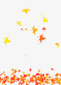 创意合成手绘秋天的枫叶素材