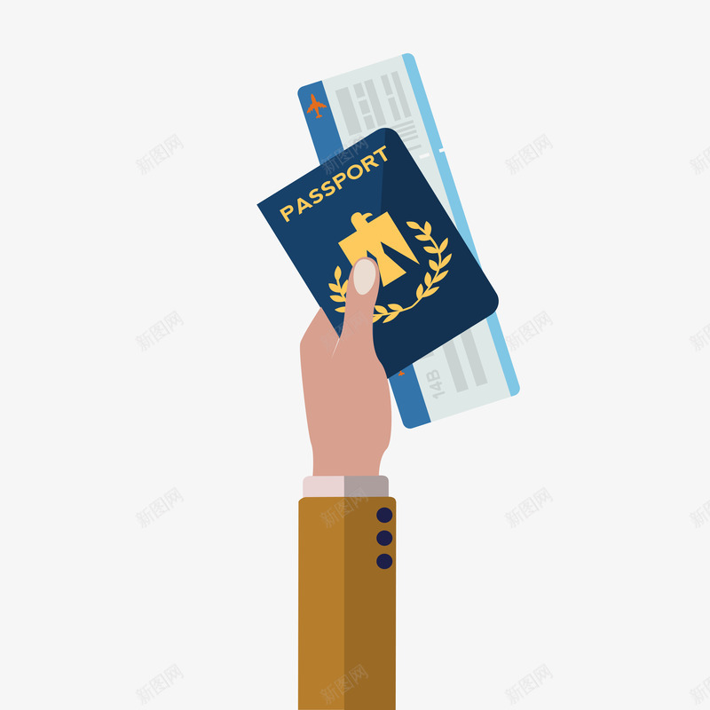 扁平护照机票png免抠素材_新图网 https://ixintu.com 护照 旅行 机票