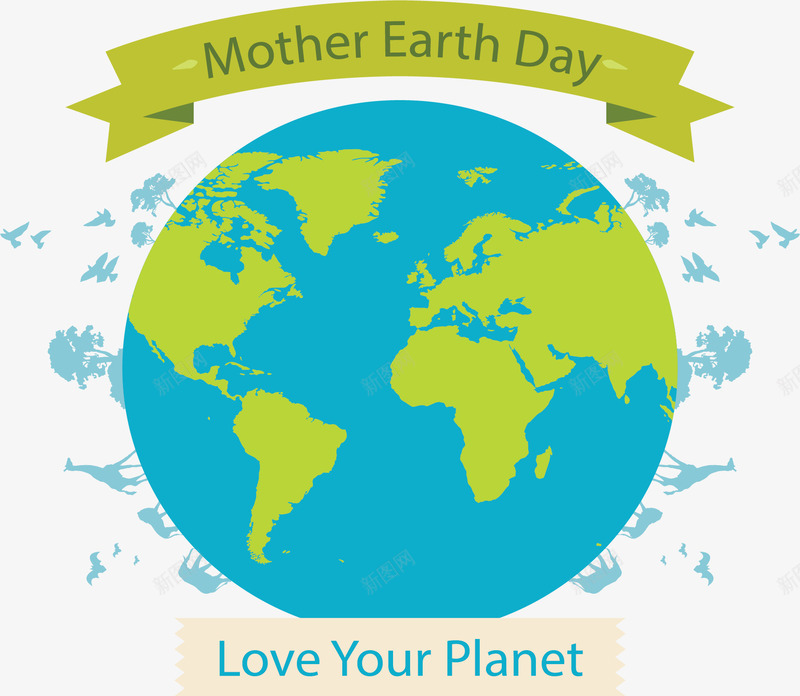 爱护你的星球地球母亲矢量图ai免抠素材_新图网 https://ixintu.com 地球 地球母亲 地球母亲日 爱护地球 矢量png 蓝色地球 矢量图