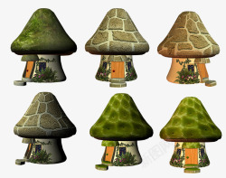 可爱蘑菇造型房屋素材