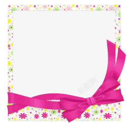 粉色小花蝴蝶结装饰边框高清图片