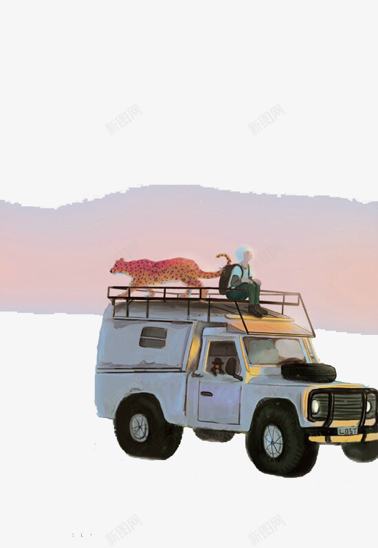 旅行的车png免抠素材_新图网 https://ixintu.com 卡通 手绘 手绘插画 插画 旅行 旅途