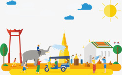黄色泰国旅行素材