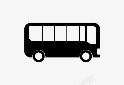 汽车黑白背景黑白公共汽车图标高清图片