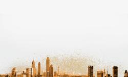 金色上海建筑金色粒子大气房地产特效元素高清图片