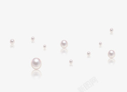 白珍珠白色珍珠散落一地高清图片