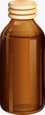 棕色卡通药瓶医疗图标图标