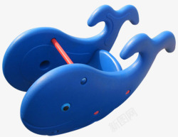儿童游乐场卡通蓝色鲸鱼摇摇椅素材