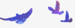 紫色飞鸟插画手绘素材