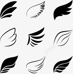 黑色书logo黑色翅膀logo元素矢量图图标高清图片