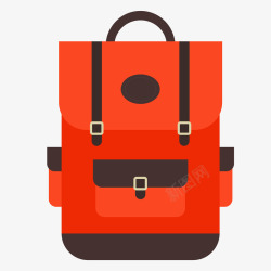 红色的旅行背包矢量图素材