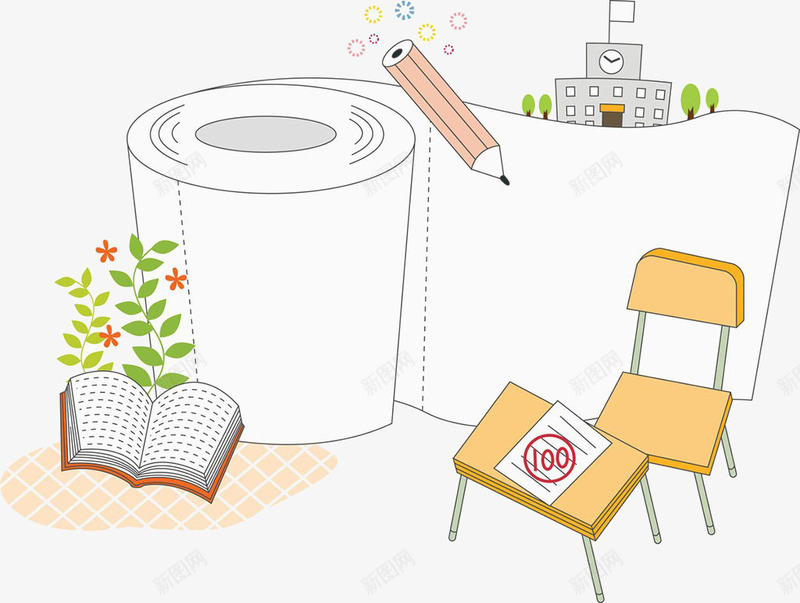 卡通卫生纸椅子png免抠素材_新图网 https://ixintu.com 书本 卡通 卫生纸 椅子 画笔