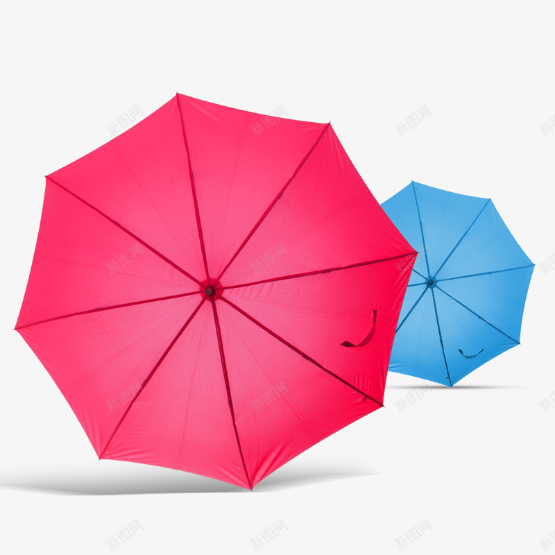 红雨伞和蓝雨伞psd免抠素材_新图网 https://ixintu.com 产品实物 沙滩伞 粉红色雨伞 遮阳 遮雨