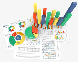圆柱饼状图商业金融彩色分析数据高清图片