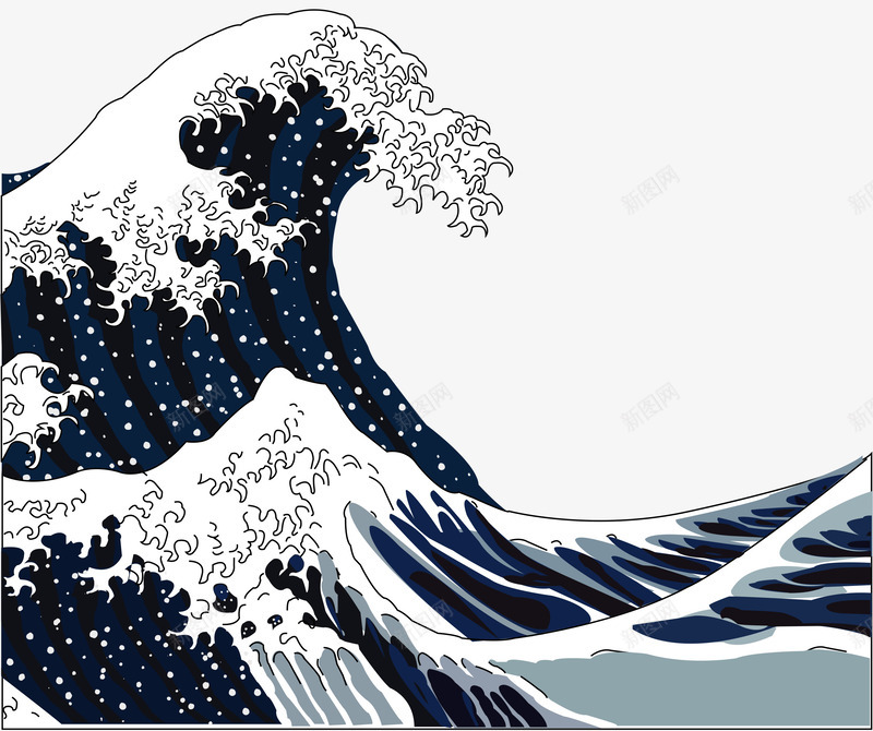 海浪png免抠素材_新图网 https://ixintu.com 抽象海浪素材 日和风 日式浮世绘 日本浮世绘 浮世绘 海浪 翻腾的海浪