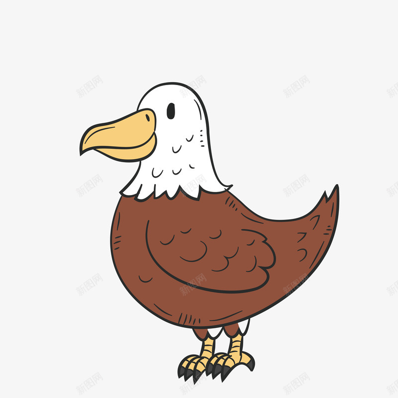 棕色鸟类png免抠素材_新图网 https://ixintu.com 动物 卡通 可爱 图案 小清新 彩色 生物 绘画 装饰 鸟类 鸭子