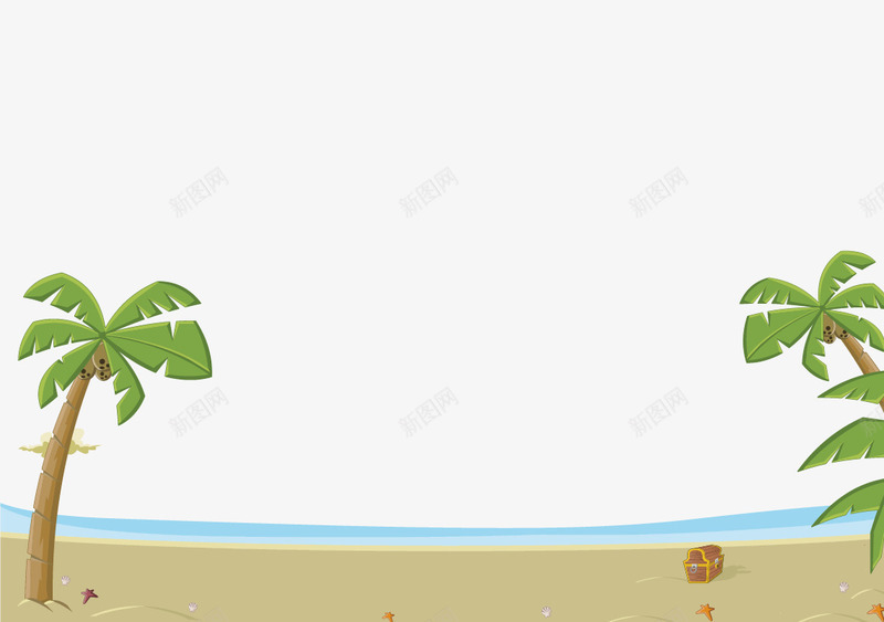 卡通沙滩大海椰子树png免抠素材_新图网 https://ixintu.com 卡通椰子树 大海 椰子树素材 沙滩 矢量椰子树