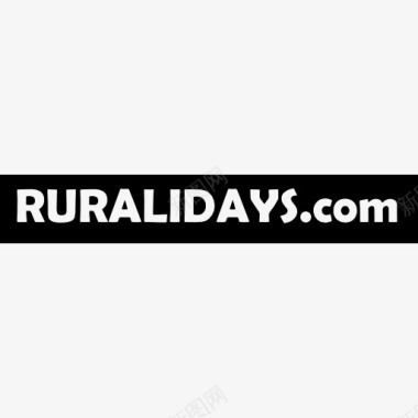 ruralidayscom标志的黑色矩形背景图标图标