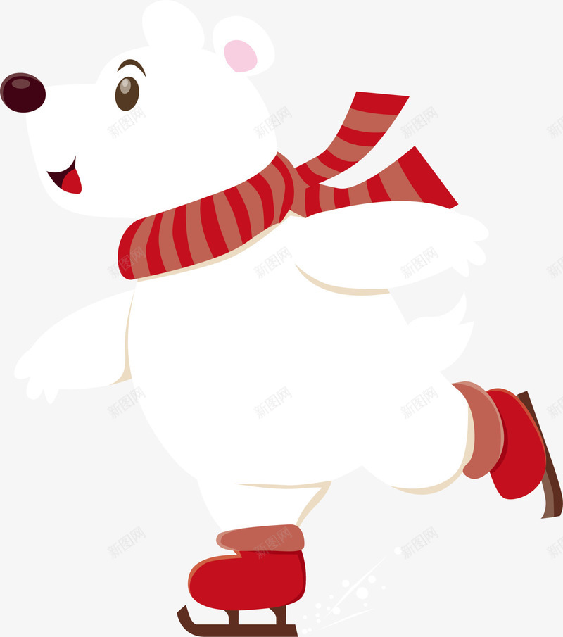 白色卡通雪花小熊png免抠素材_新图网 https://ixintu.com 卡通小熊 可爱动物 滑雪场 滑雪小熊 白色小熊 装饰图案
