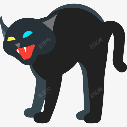 黑猫图标png_新图网 https://ixintu.com 万圣节 动物 宠物 恐怖 恐惧 诡异的黑猫