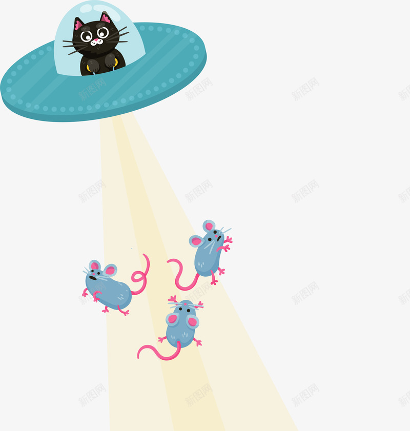 开飞船抓老鼠的猫png免抠素材_新图网 https://ixintu.com 404页面 开飞碟的猫 抓老鼠的猫 矢量png 错误页面 飞碟