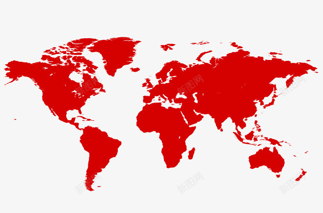红色世界地图png免抠素材_新图网 https://ixintu.com 世界地图 地图 红色
