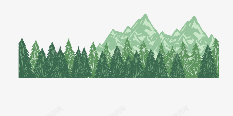 深山png免抠素材_新图网 https://ixintu.com 大山 山 松树 树木