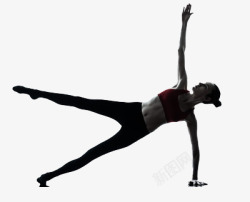 瑜伽女子标志女子瑜伽动作的单手侧立高清图片