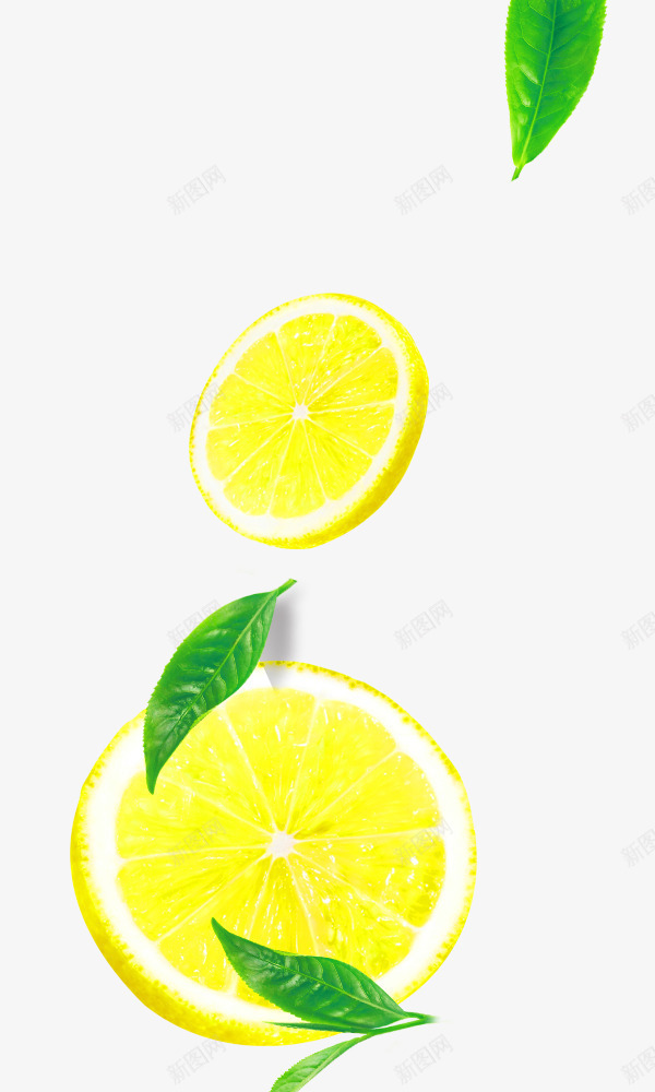 黄色清新柠檬树叶漂浮png免抠素材_新图网 https://ixintu.com 免抠PNG 柠檬 树叶 清新 漂浮素材 黄色