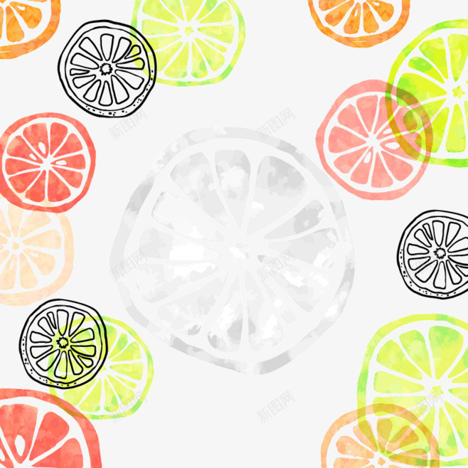 彩色夏日鲜橙png免抠素材_新图网 https://ixintu.com 夏日鲜橙 彩色橙子 手绘橙子 橙子