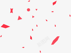 红色几何图漂浮618年中大促png免抠素材_新图网 https://ixintu.com 618年 几何 漂浮 红色